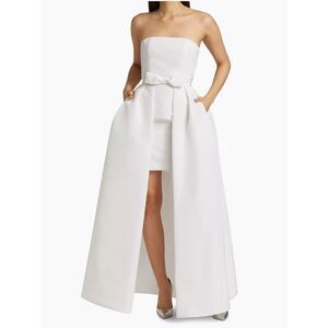 NWT Alexia María Silk Faille Strapless Minidress with Convertible Skirt Size US